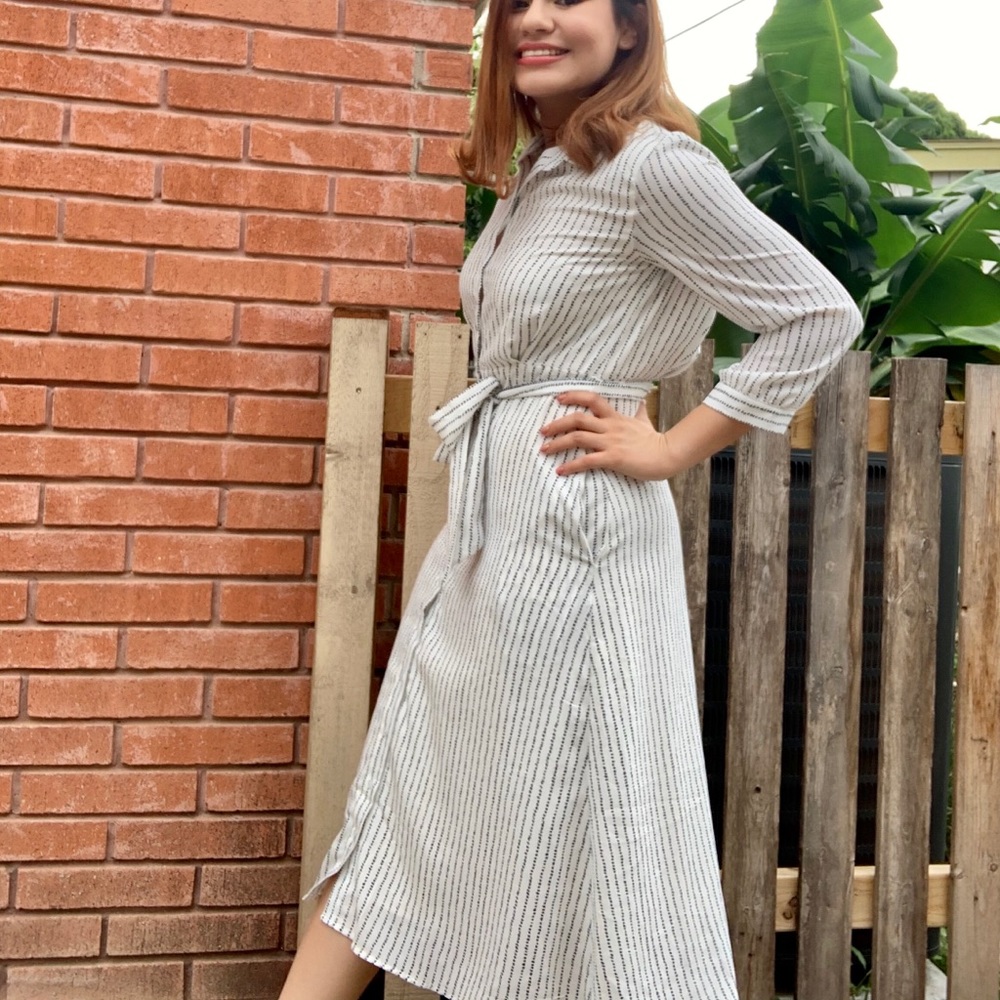 Button down dotted dress